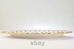 Spode Fleur de Lys Red Bone China 14 Oval Serving Platter Gold Trim Y7481 PC