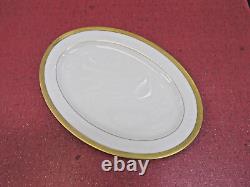 Stanford by Lenox 0-12 Medium 16 inch Gold Trim Cream Porcelain Serving Platter