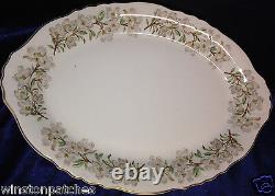Syracuse China Orchard 16 Oval Serving Platter Flowers Green Leaves Branches
