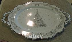 Temp-Tations Metallic Christmas Eve 18 Platter With Handles MINT Condition HTF