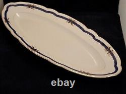 Tiffany & Co Large 25 ¾ Oval Serving Platter Blue & White with Gold Accents