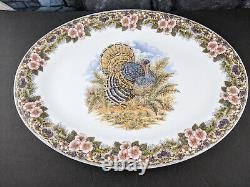 Turkey Platter CHURCHILL Myott Thanksgiving Wildlife 18x13Oval Serving Gift