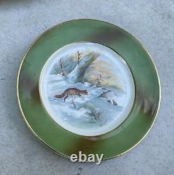 Vintage Antique Stinthal Porcelain 7 Piece, Platter & 6 Plate Game Dinner Set