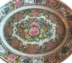 Vintage Chinese Rose Medallion Oval Platter 14 3/4 X 12 China Late 1920's