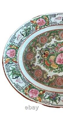 Vintage Chinese Rose Medallion Oval Platter 14 3/4 X 12 China Late 1920's