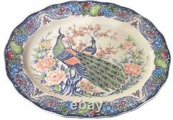 Vintage Empress SM Japan Serving Platter Large Platter Colorful Birds Rare 18B