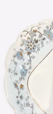 Vintage Haviland Limoges Blue Floral Rectangular Serving Platter 944-1 Schleiger