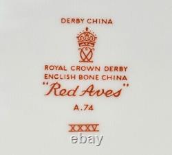 Vintage Royal Crown Derby Red Aves Serving Platter