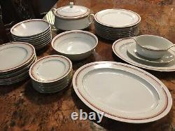 Vtg Diamante China Plates, Bowls Serving Platters Service for 8