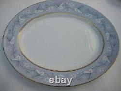 Vtg Royal Doulton Queensbury 15 large OVAL SERVING PLATTER plate dish tray blue