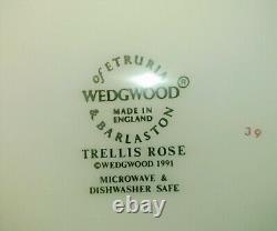 Wedgwood England 1991 Trellis Rose Serving Platter 12 Pink & Blue Floral 1991