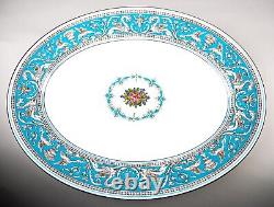 Wedgwood Florentine Turquoise Oval Serving Platter 17 Vintage England