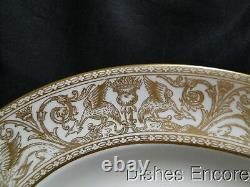 Wedgwood Gold Florentine, Dragons on White Oval Serving Platter, 13 3/4