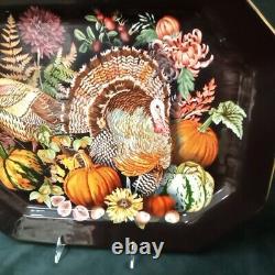 Williams Sonoma CALIFORNIA HARVEST PUMPKIN Turkey Platter 20 Inches