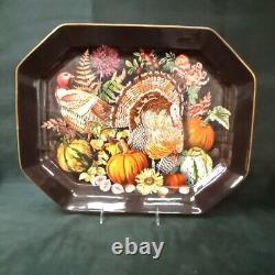 Williams Sonoma CALIFORNIA HARVEST PUMPKIN Turkey Platter 20 Inches